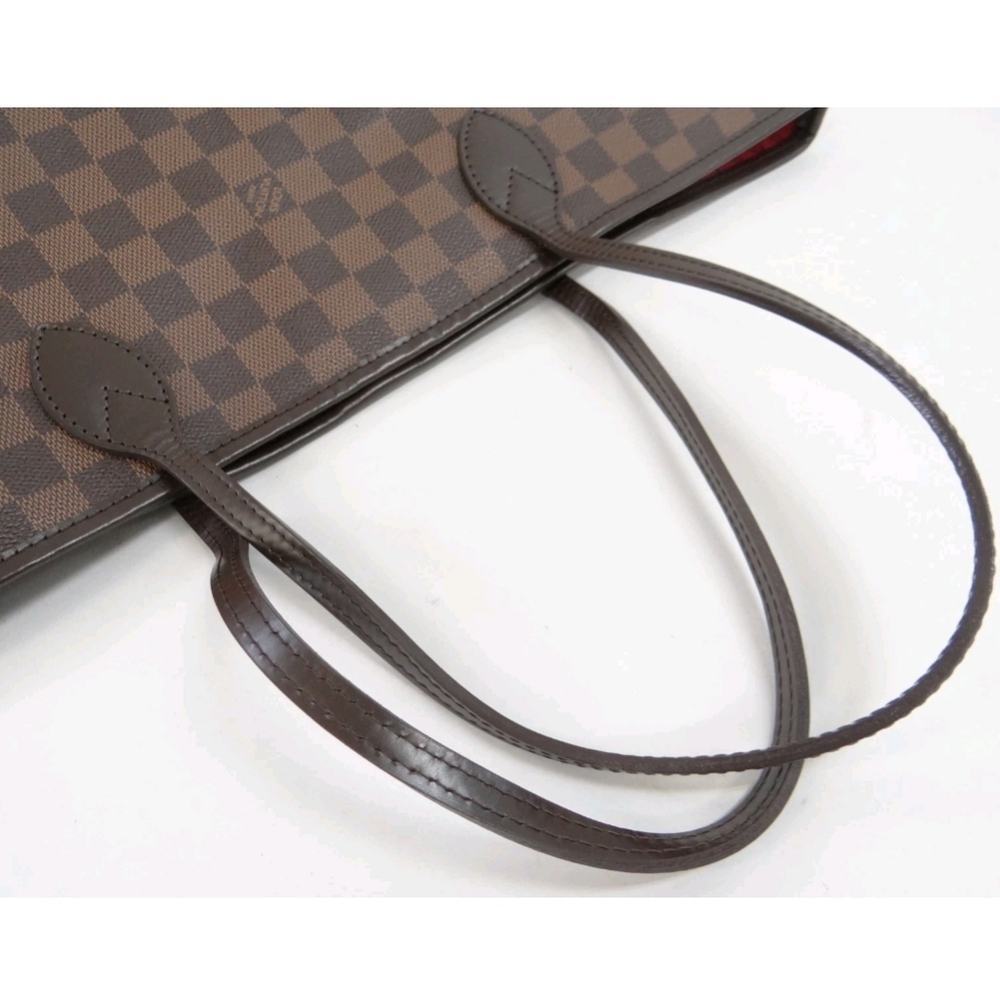 💕Louis Vuitton Tote Bag Neverfull MM Damier Ebene "Cherry RED Interior" - Picture 3 of 16
